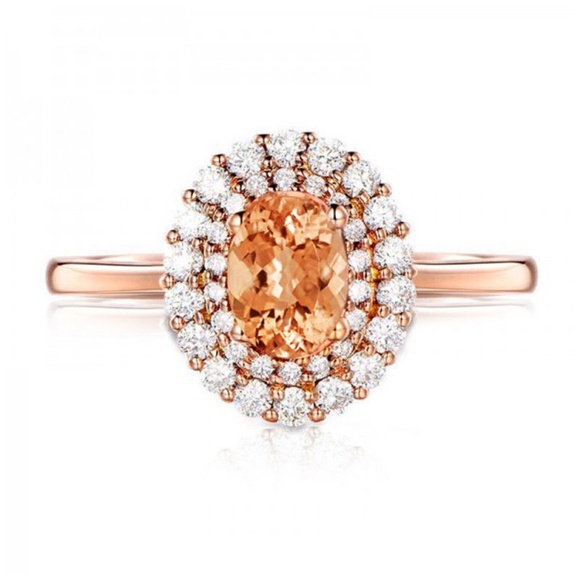 Rose Gold Filled Crytine Gemstone Ring  New - Picture 2 of 3